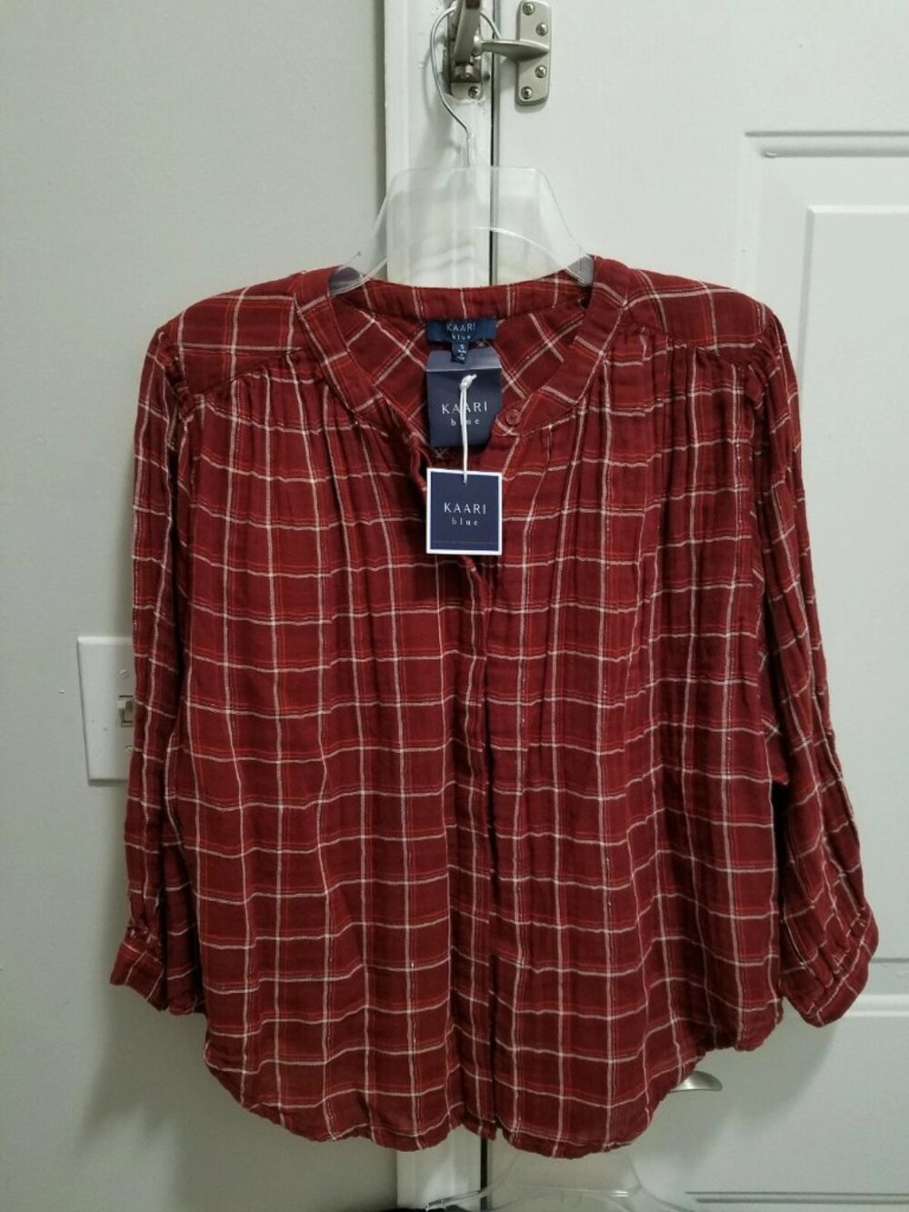 KAARI BLUE WOMEN's Rust Plaid Top